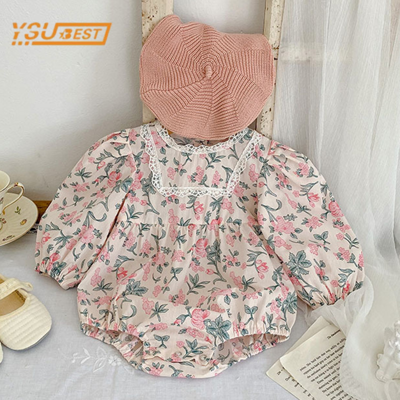 Romper Floral Print - Spring Newborn Kids Baby Girls Long