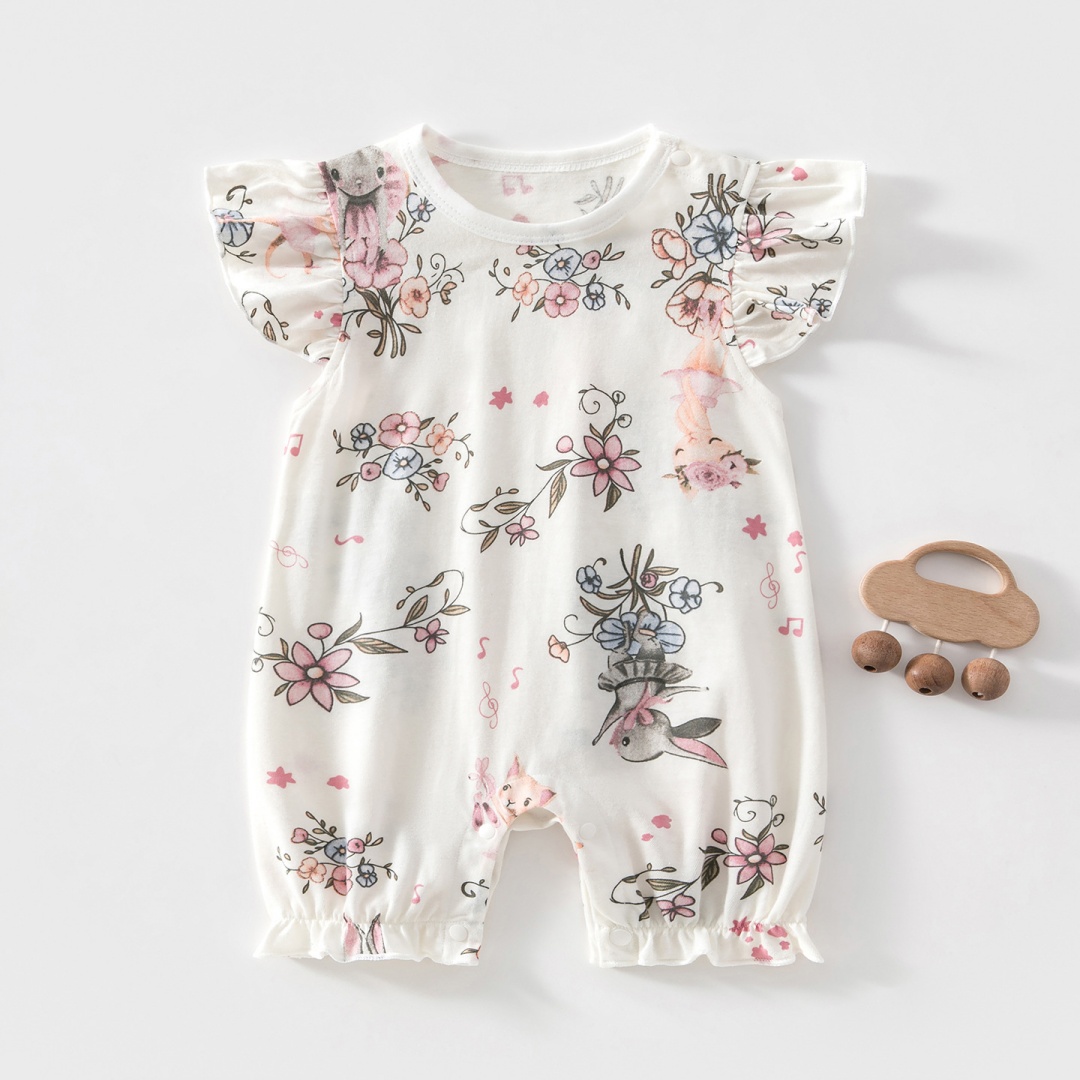 Romper Floral Print - 2026 Summer cotton Baby Bodysuit Floral