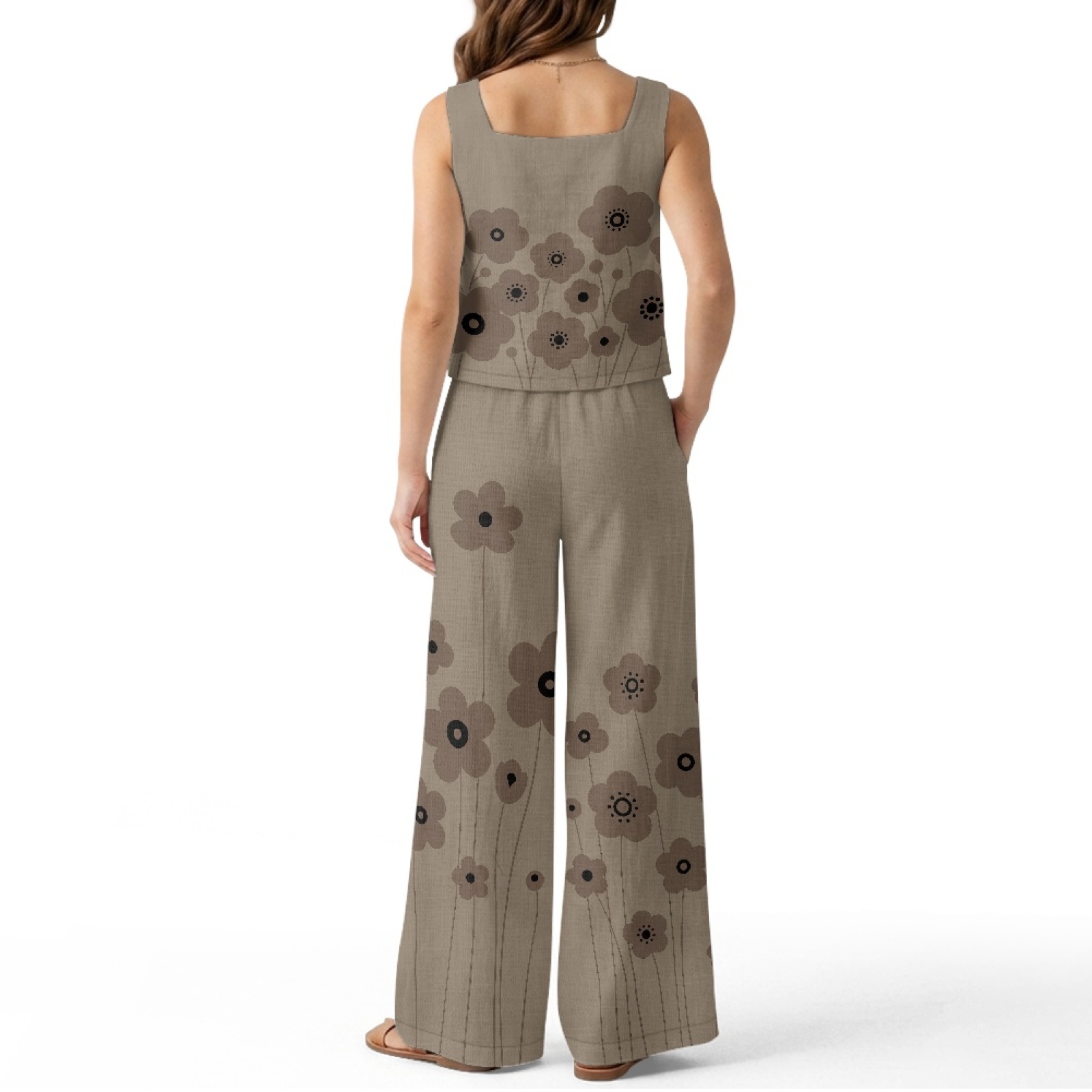 INSTANTARTS Women’s Linen Vest - Linen Pant Wide avis et prix