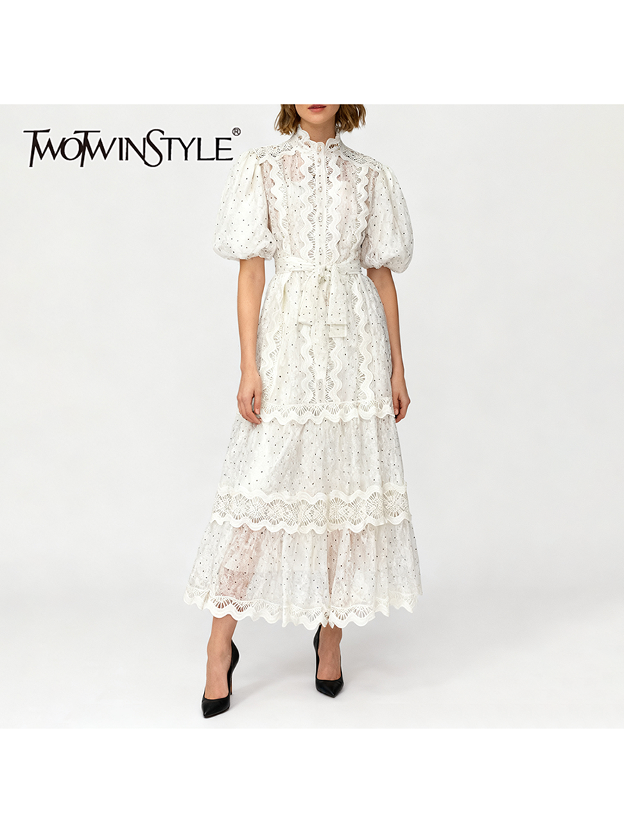 TWOTWINSTYLE Dot Print Sheer D - Linen Dress Wrap avis et prix