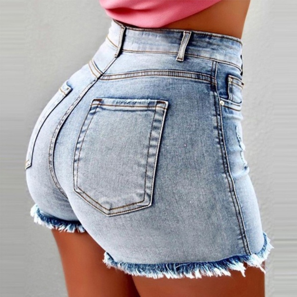 Women's High Waisted Distresse - Shorts Denim Frayed avis et prix
