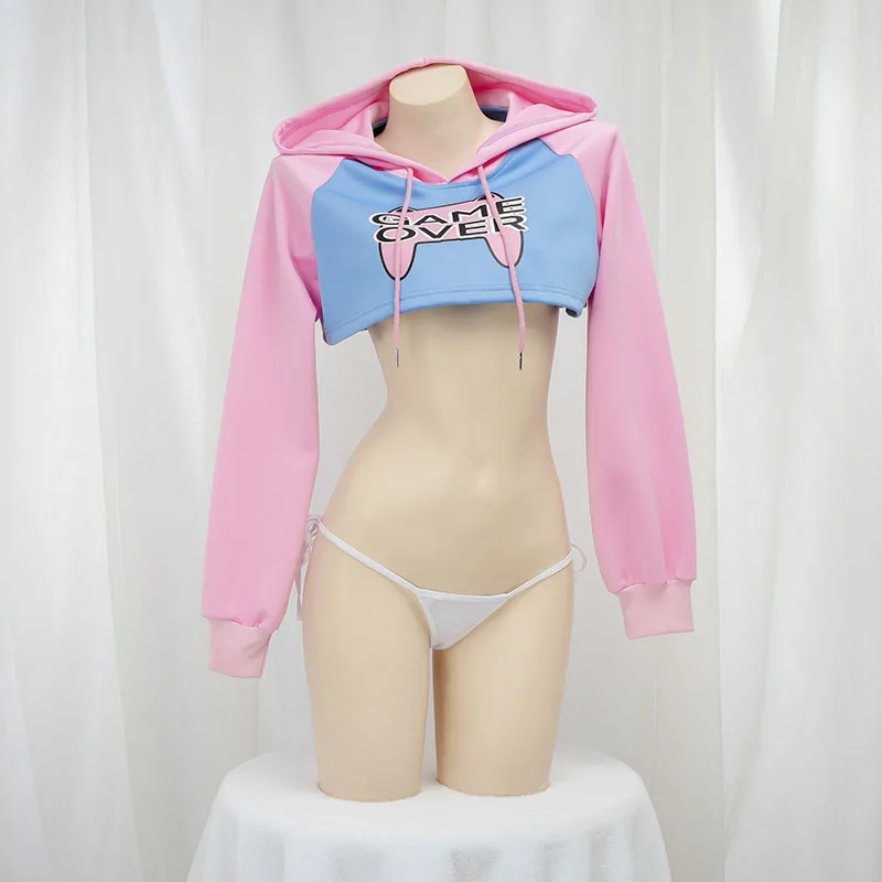 Cute Long Sleeve Crop Top Hood - Crop Top Crochet avis et prix