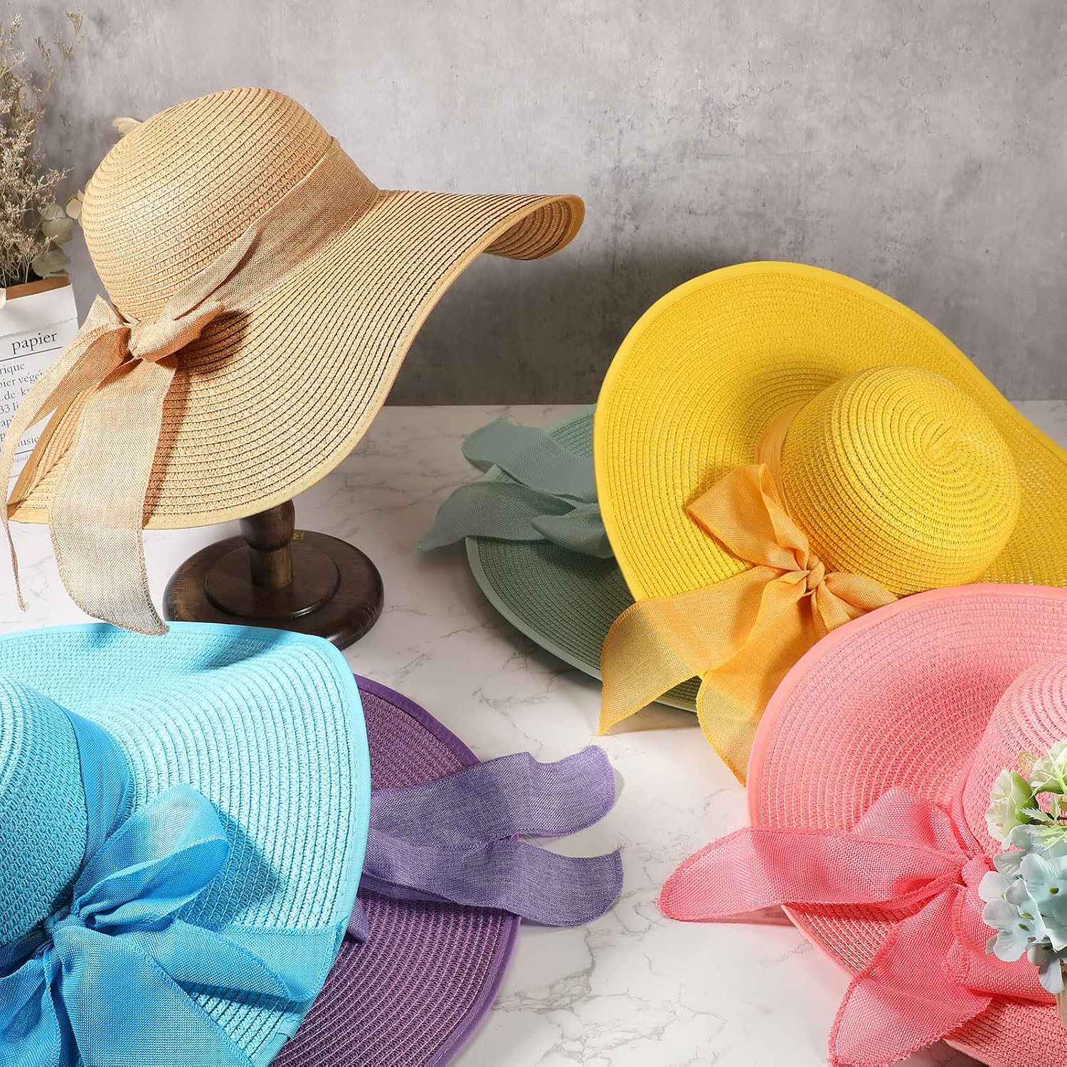 12 PCS Women's Wide Brim Straw - Hat Floppy Wide avis et prix
