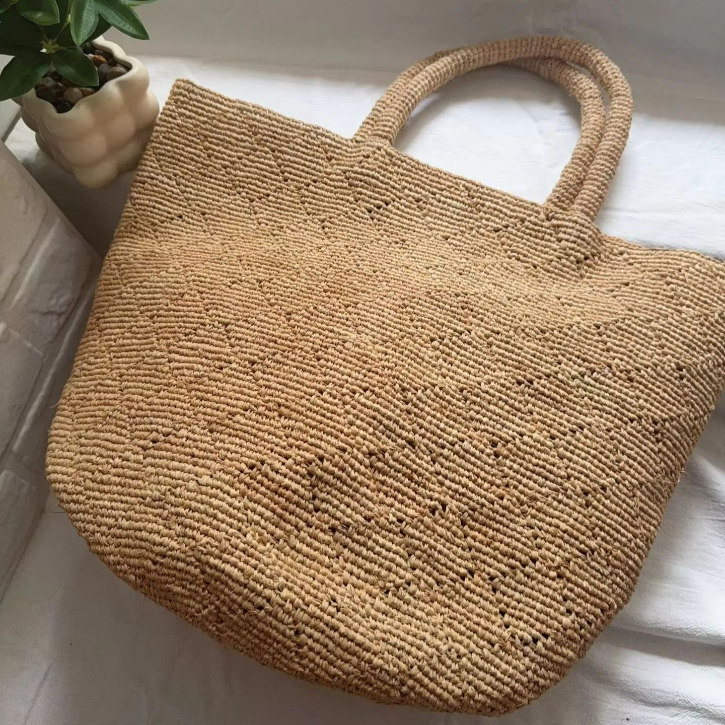 Fashion Style Ins Crochet Hand - Crochet Bag Raffia avis et prix
