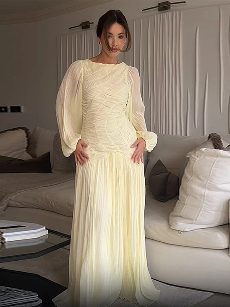 BWQ Elegant Chiffon Pleated Lo - Linen Dress Wrap avis et prix