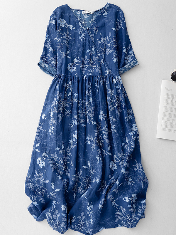 Blue Floral Print Midi Skirt D - Midi Skirt Floral avis et prix