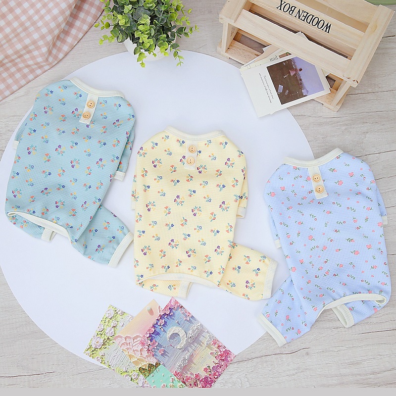 Soft Cotton Dog Jumpsuits Pet  - Romper Floral Print avis et prix