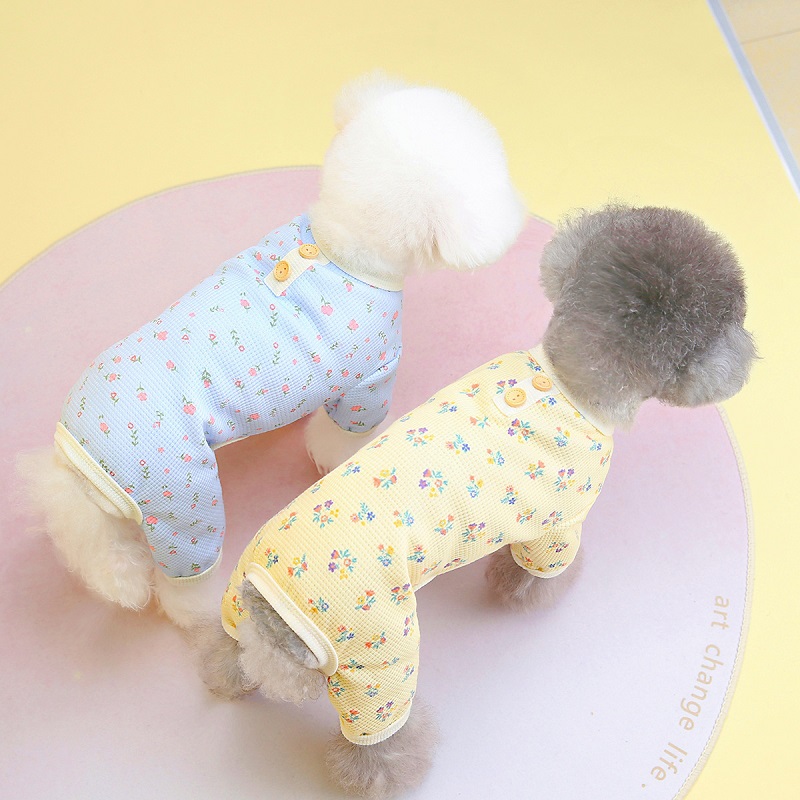 Soft Cotton Dog Jumpsuits Pet  - Romper Floral Print avis et prix