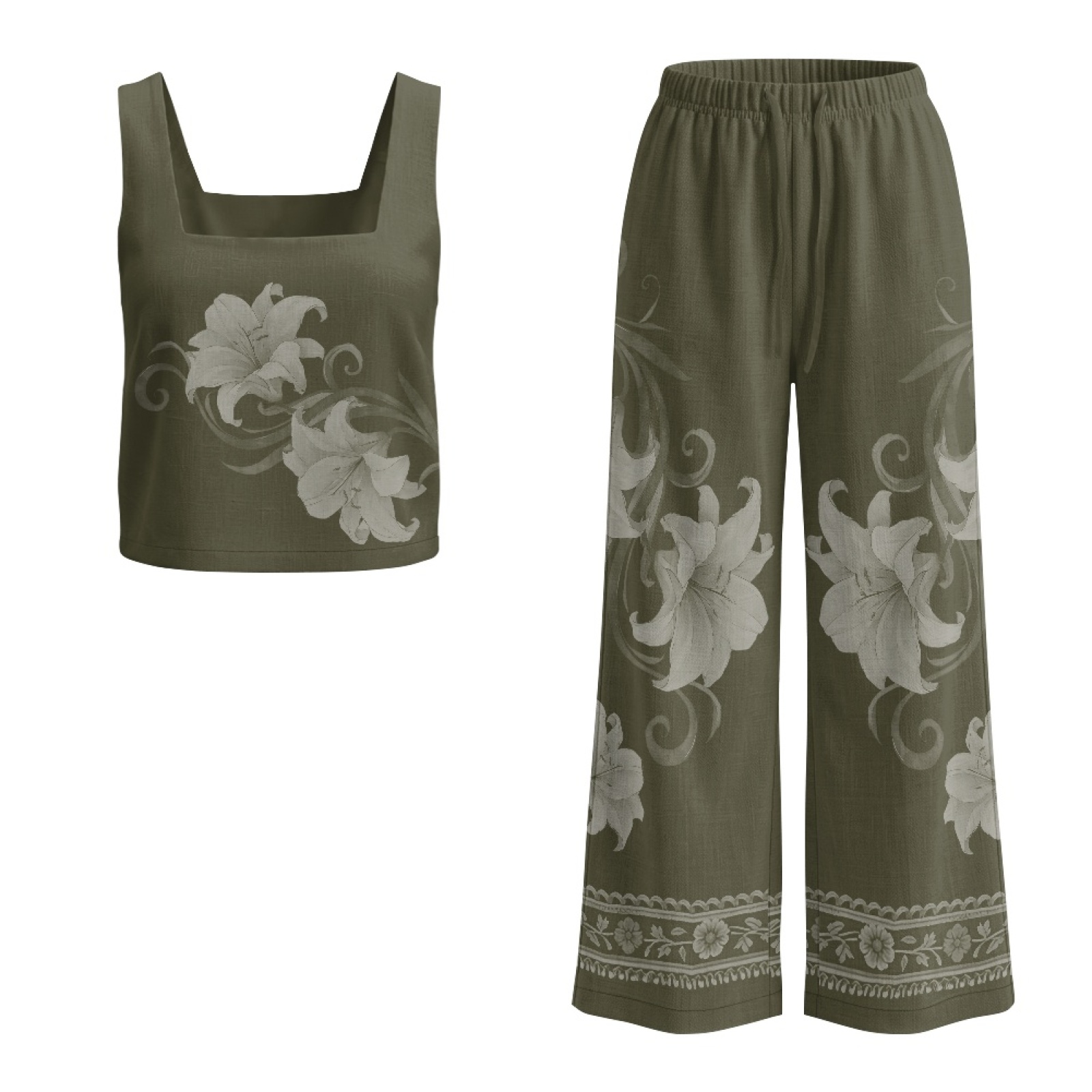 INSTANTARTS Women’s Linen Vest - Linen Pant Wide avis et prix
