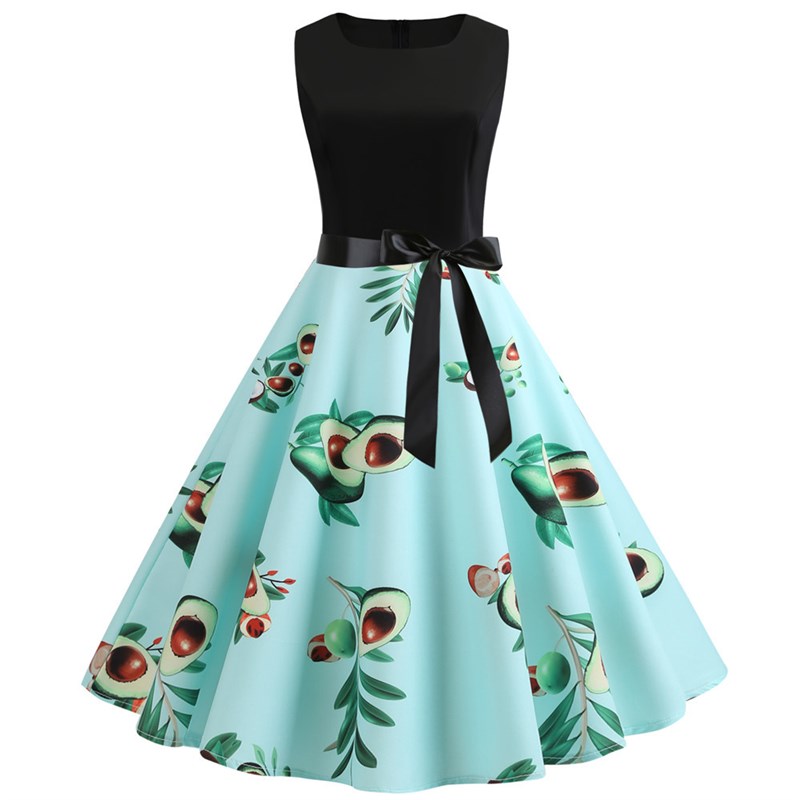 Retro Floral Print Maxi Dress  - Midi Skirt Floral avis et prix