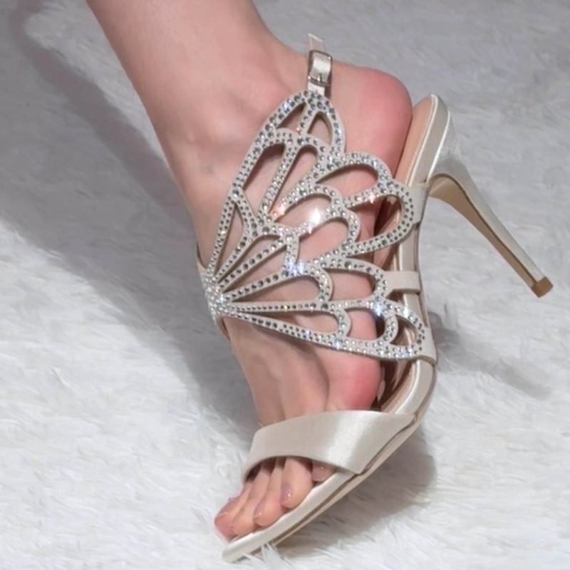 2026 New Arrival: Openwork But - Sandal Strappy Heeled avis et prix