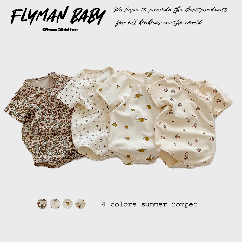 Newborn Girls Boys Baby Romper - Romper Floral Print avis et prix