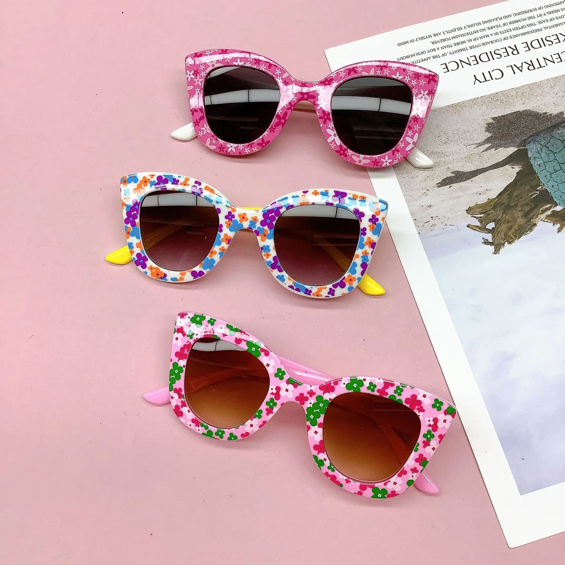Girls Boys Cute Floral Printin - Sunglasses Cat Eye avis et prix
