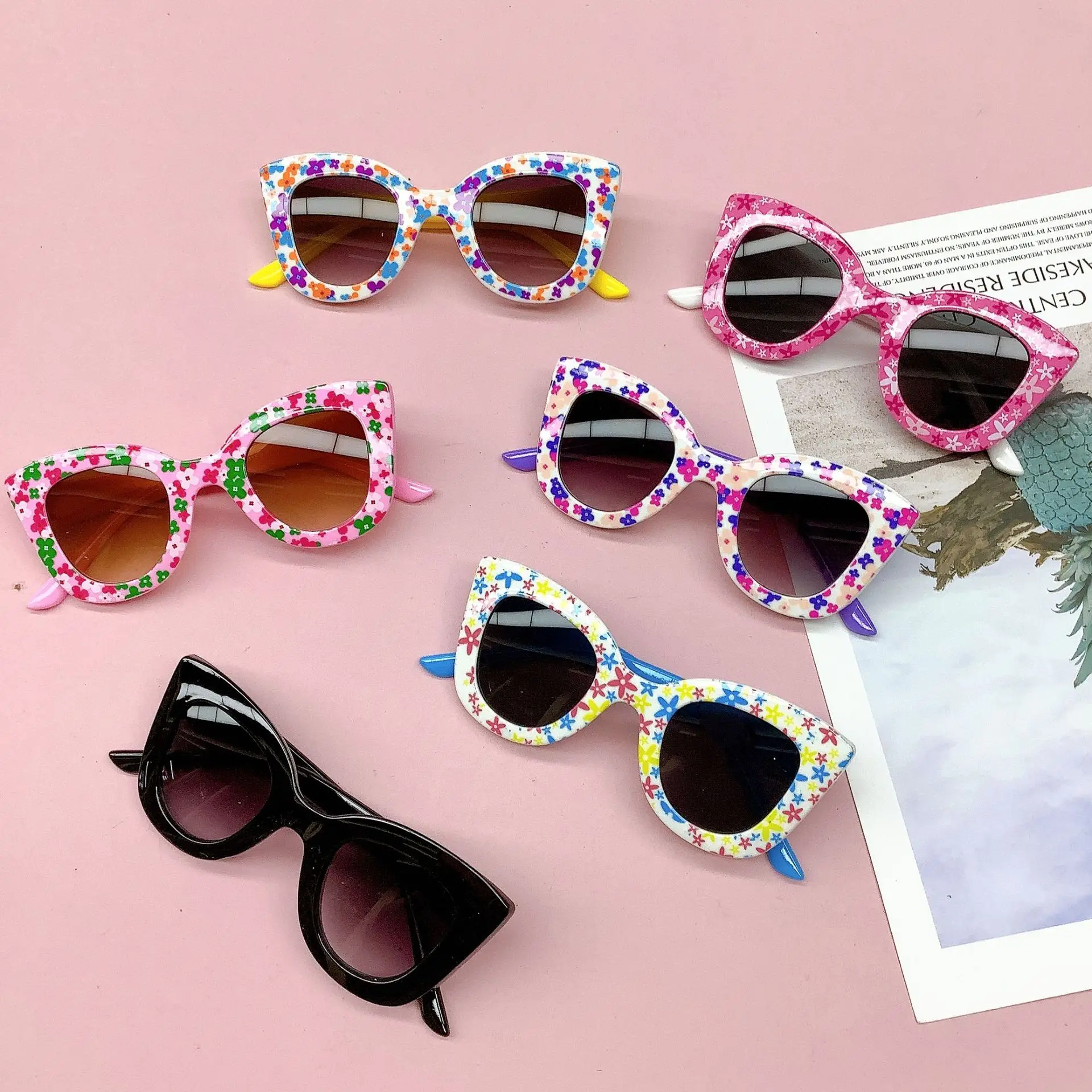 Girls Boys Cute Floral Printin - Sunglasses Cat Eye avis et prix