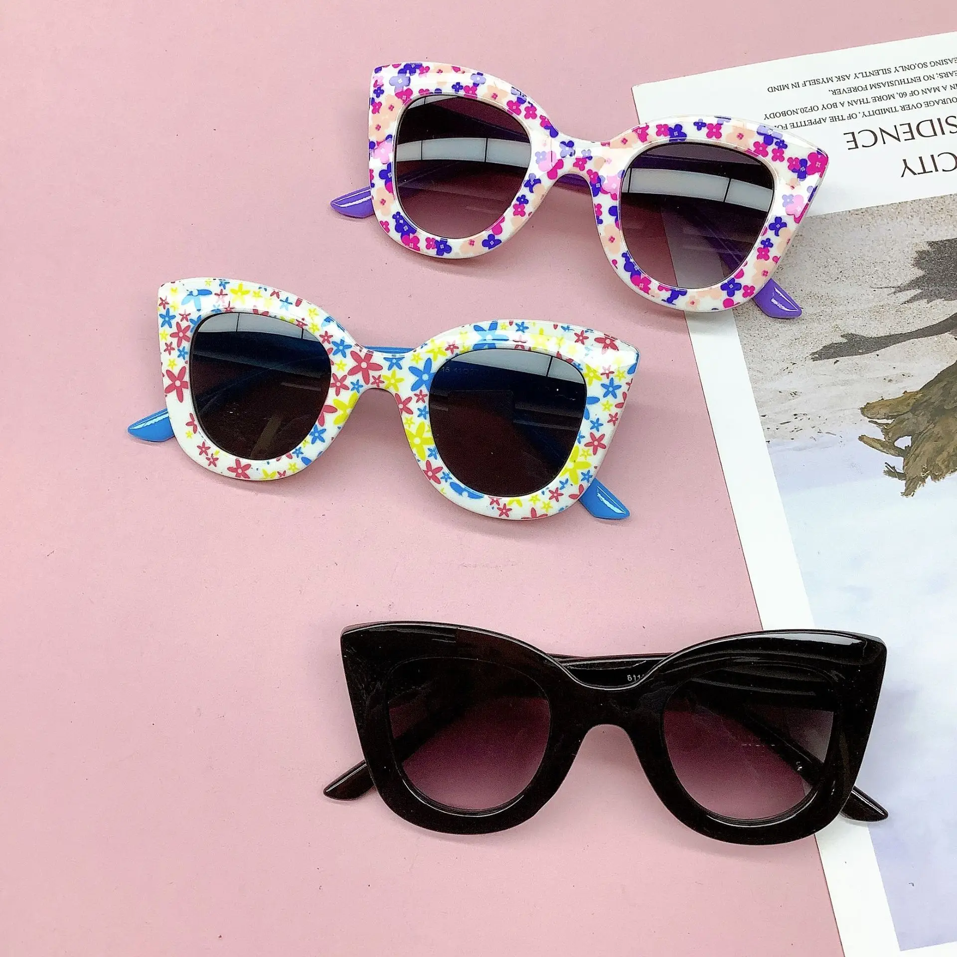 Girls Boys Cute Floral Printin - Sunglasses Cat Eye avis et prix