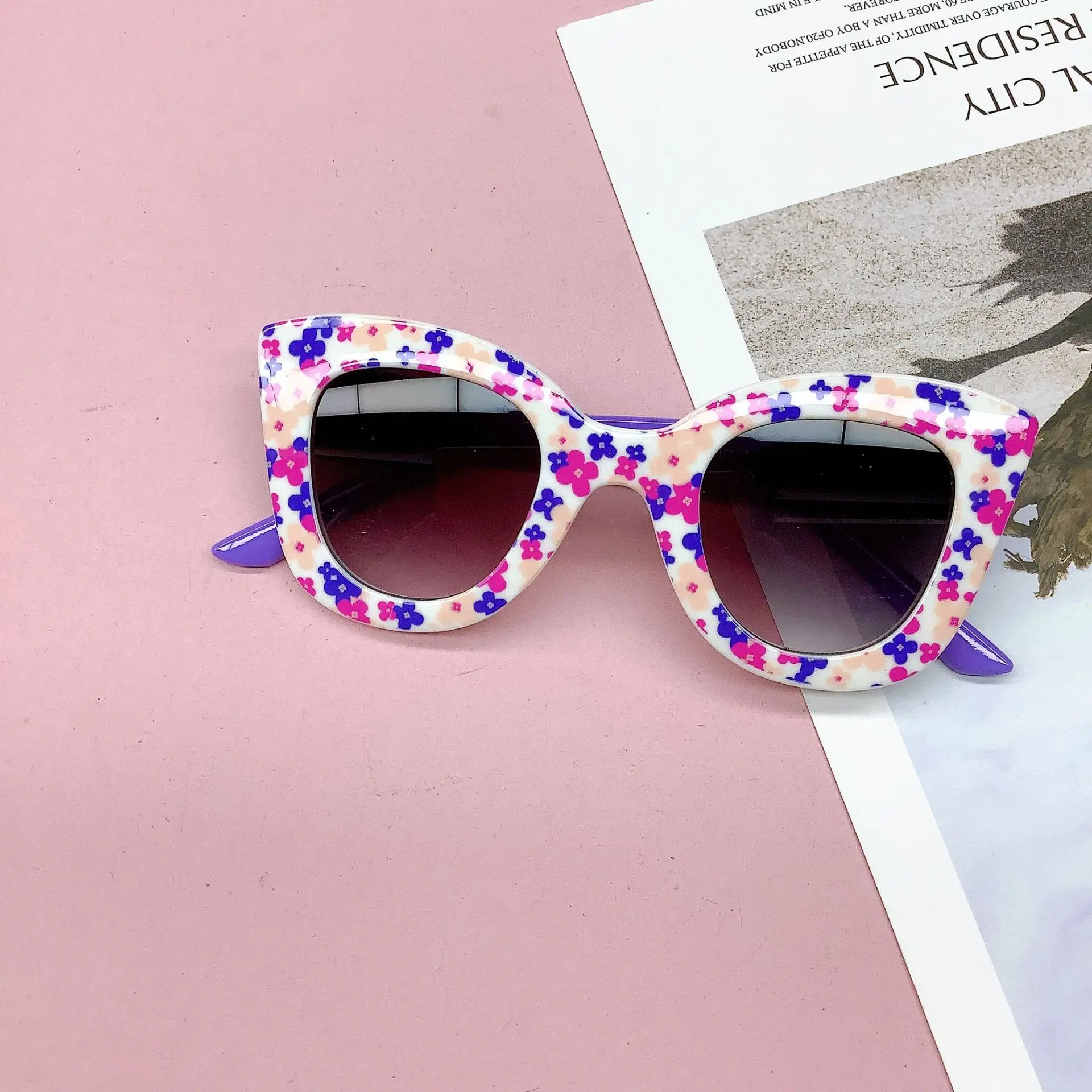 Girls Boys Cute Floral Printin - Sunglasses Cat Eye avis et prix
