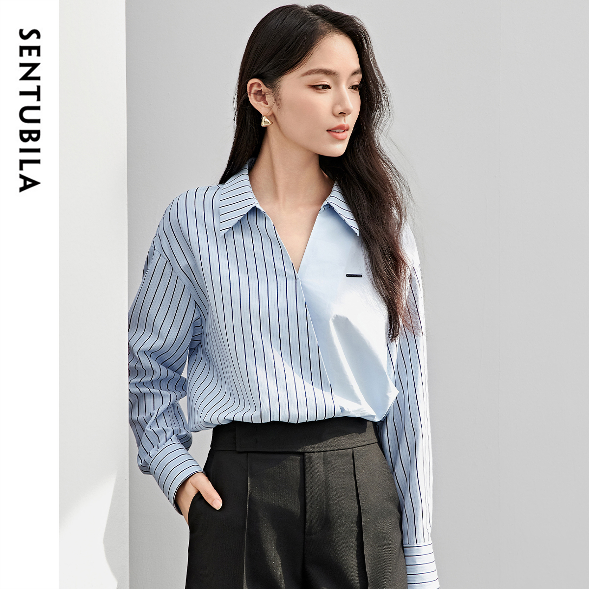 SENTUBILA Patchwork Striped Sh - Blouse Off Shoulder avis et prix