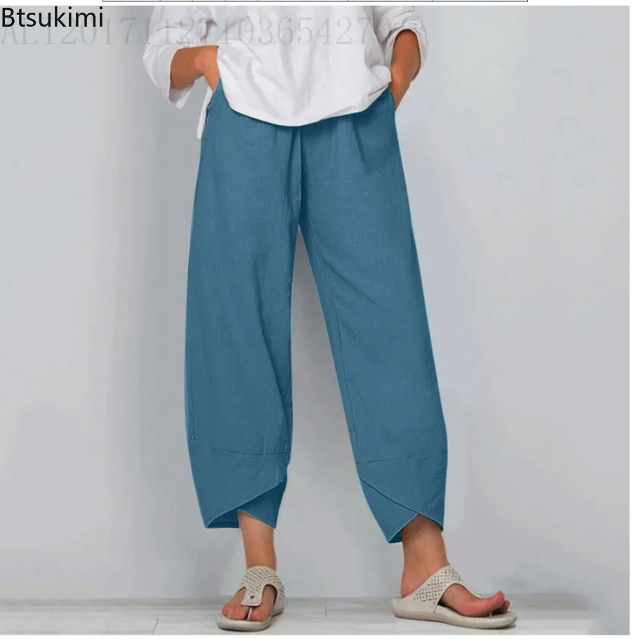 2026 Women's Casual Cotton Lin - Linen Pant Wide avis et prix