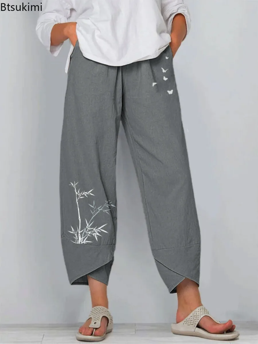2026 Women's Casual Cotton Lin - Linen Pant Wide avis et prix