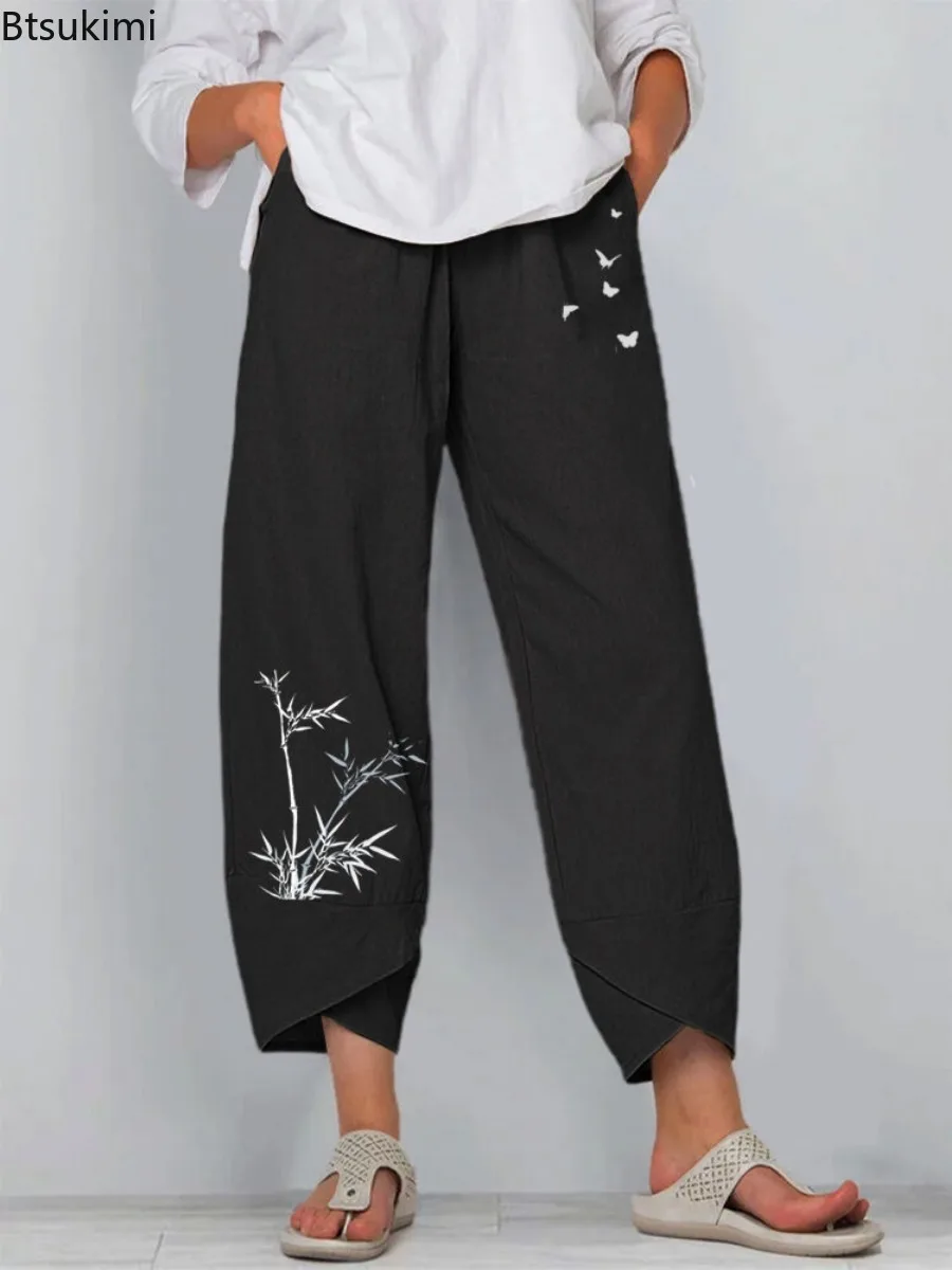 2026 Women's Casual Cotton Lin - Linen Pant Wide avis et prix