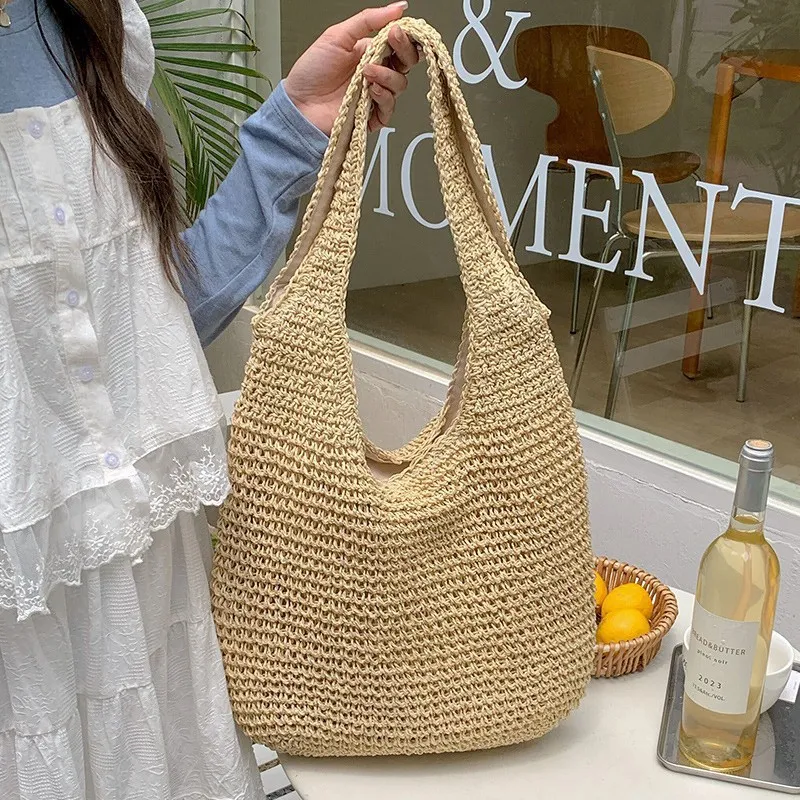 High-end hand-woven straw tote - Tote Bag Beach avis et prix