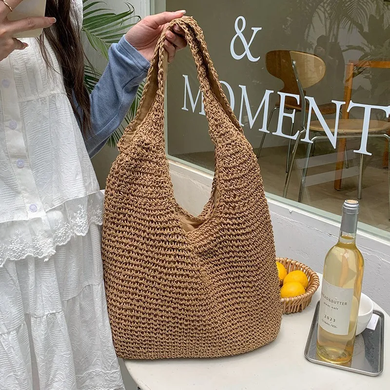 High-end hand-woven straw tote - Tote Bag Beach avis et prix