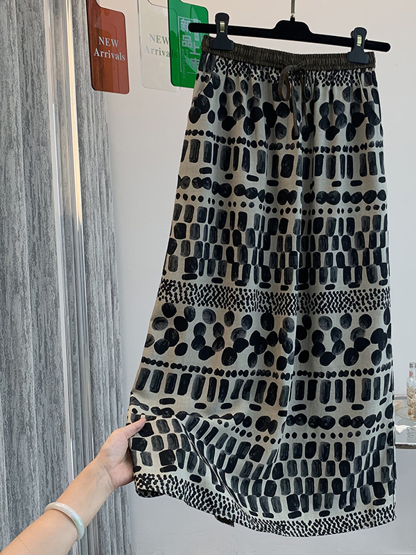 Retro Floral Print Loose Light - Midi Skirt Floral avis et prix