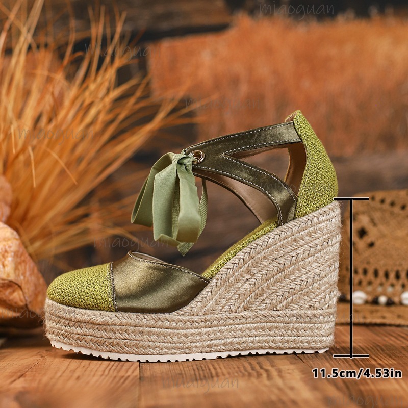 Round Toe Cover Heel Women's L - Wedge Espadrille Women avis et prix