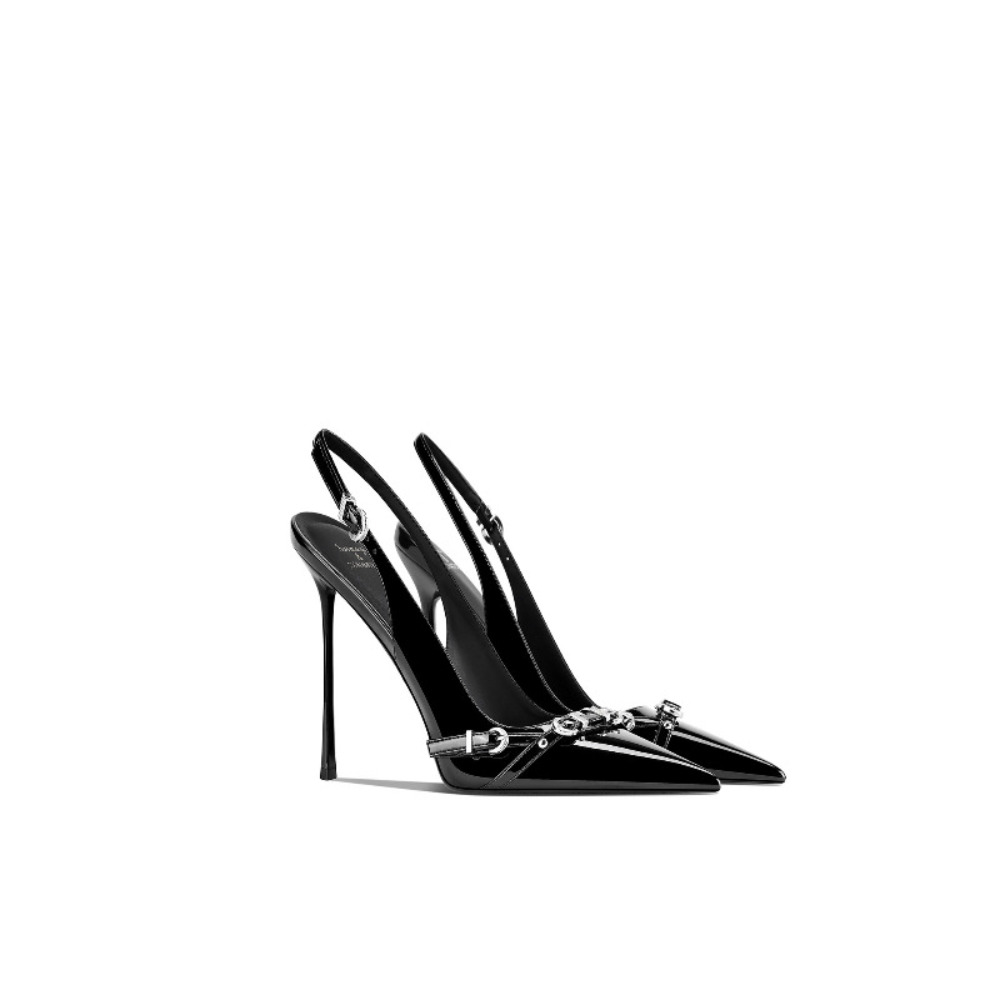Fashionable Black Pointed Toe  - Sandal Strappy Heeled avis et prix