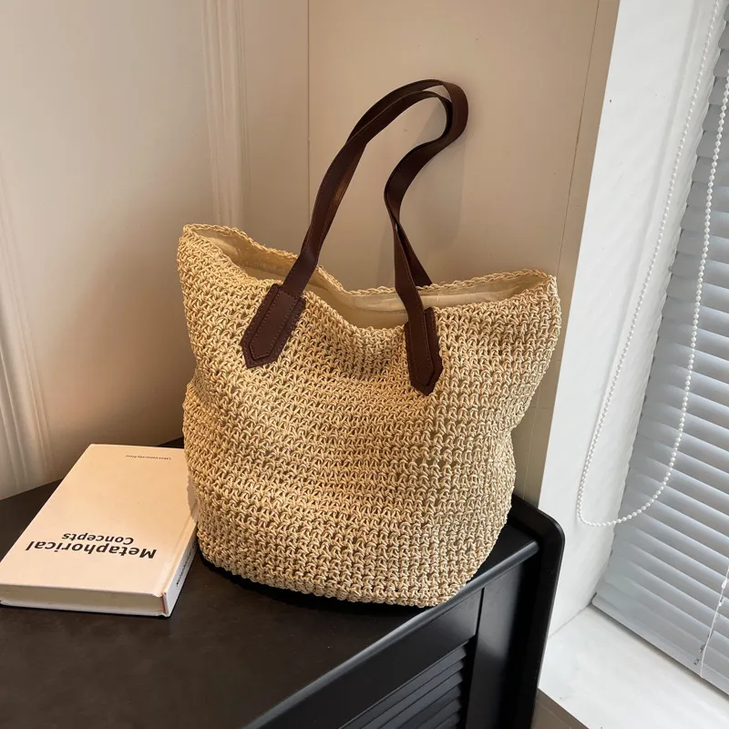 Women's handwoven straw tote b - Tote Bag Beach avis et prix