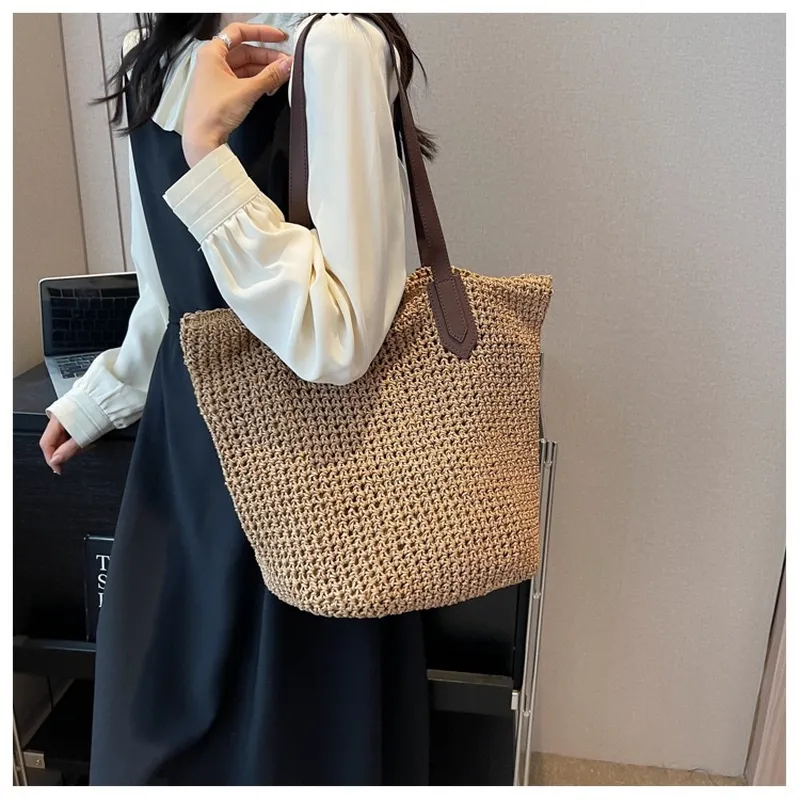 Women's handwoven straw tote b - Tote Bag Beach avis et prix