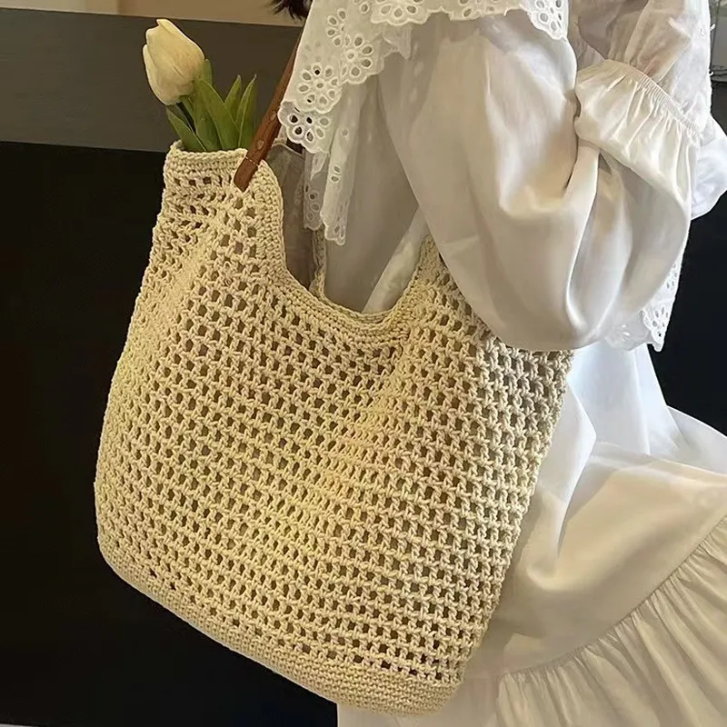 Women's hand-woven straw tote  - Tote Bag Beach avis et prix