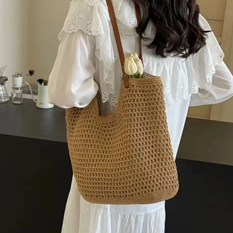 Women's hand-woven straw tote  - Tote Bag Beach avis et prix